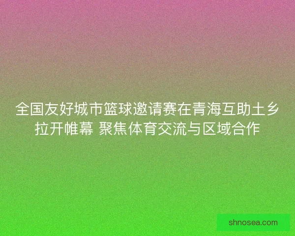 全国友好城市篮球邀请赛在青海互助土乡拉开帷幕 聚焦体育交流与区域合作
